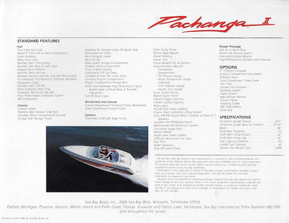 Sea Ray 1986 Pachanga II Brochure