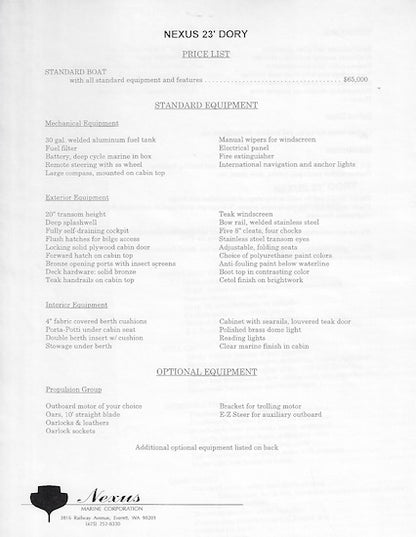 Nexus Dories Brochure