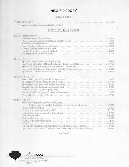 Nexus Dories Brochure