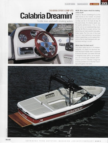 Calabria SportComp VTS Waterski Magazine Reprint Brochure