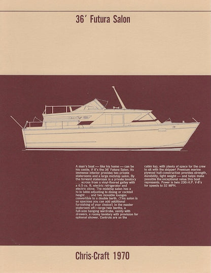 Chris Craft Futura 36 Salon Specification Brochure
