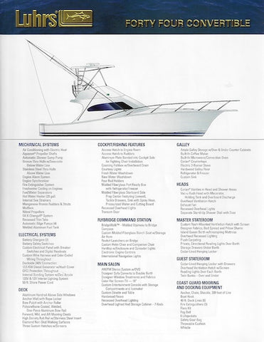 Luhrs 44 Convertible Specification Brochure