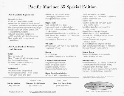Pacific Mariner 65 SE Brochure