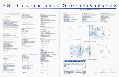 Out Island 38 Convertible Specification Brochure