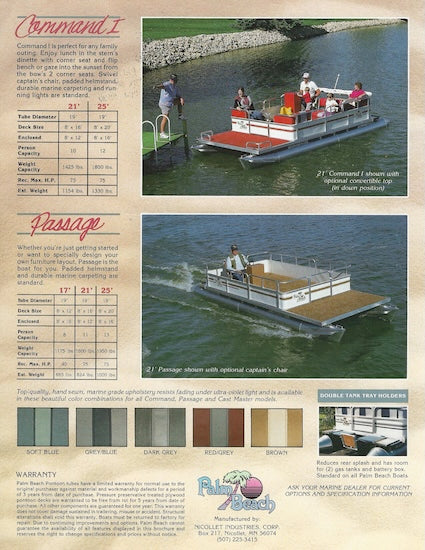 Palm Beach 1990s Pontoon Brochure
