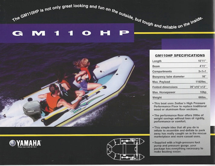 Genmar 2002 Zodiac Inflatable Brochure