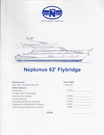 Neptunus 62 Flybridge Specification Brochure