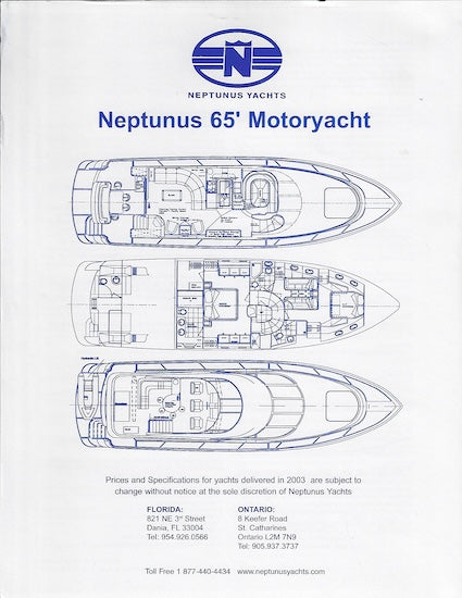 Neptunus 65 Motoryacht Specification Brochure