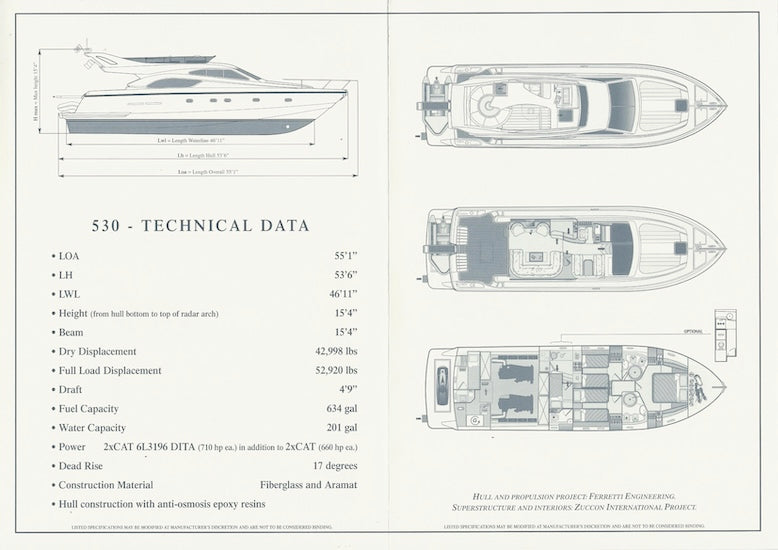 Ferretti 530 Specification Brochure