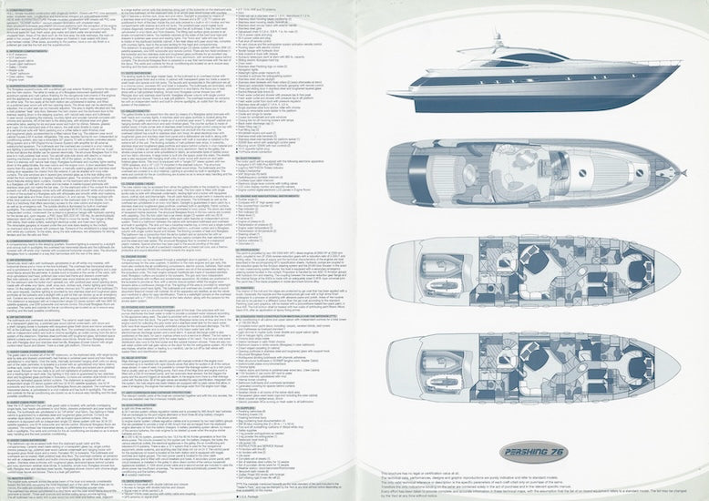 Pershing 76 USA Specification Brochure