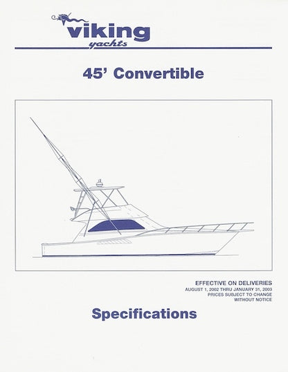 Viking 45 Convertible Specification Brochure