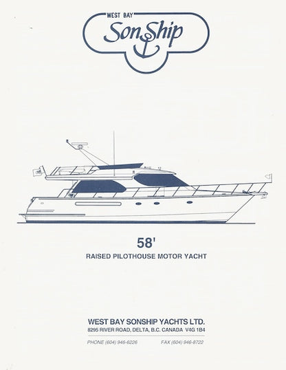 West Bay SonShip 58 Motor Yacht Specification Brochure