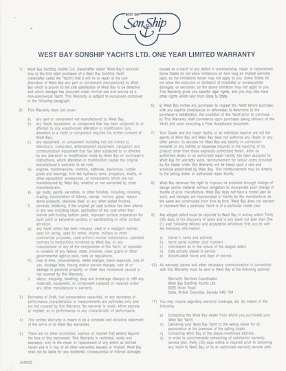 West Bay SonShip 58 Motor Yacht Specification Brochure