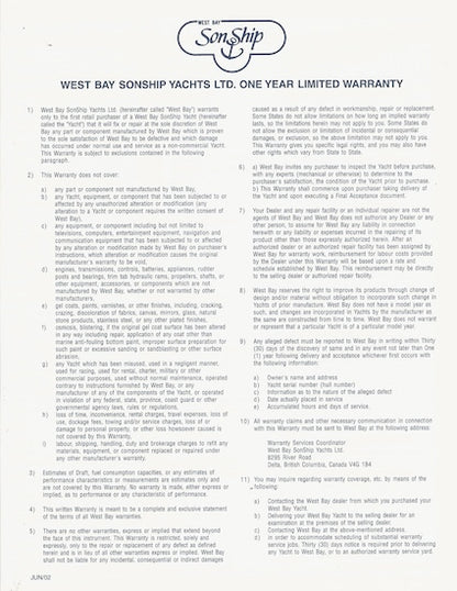 West Bay SonShip 78 Motor Yacht Specification Brochure
