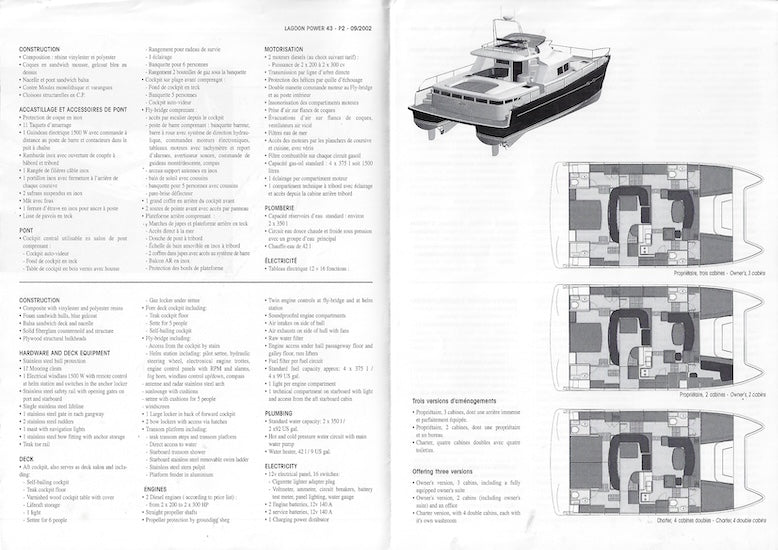 Lagoon 43 Power Specification Brochure