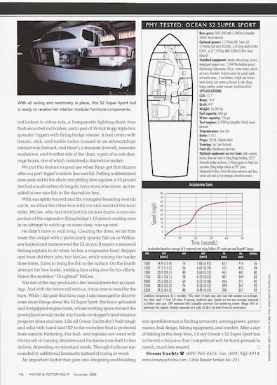 Ocean 52 Super Sport Power & Motor Yacht Magazine Reprint Brochure