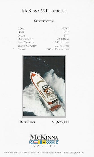 McKinna 65 Pilothouse Motoryacht Mini Brochure