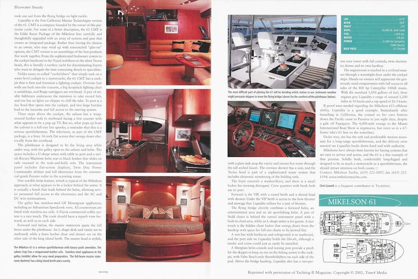 Mikelson 61 Pilothouse Yachtfisher Yachting Magazine Reprint Brochure