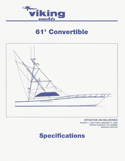 Viking 61 Convertible Specification Brochure