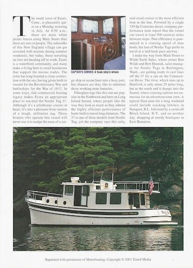 Nordic Tugs 37 Motorboating Magazine Reprint Brochure