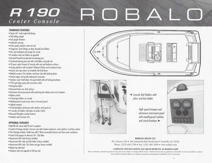 Robalo R190 Center Console Specification Brochure