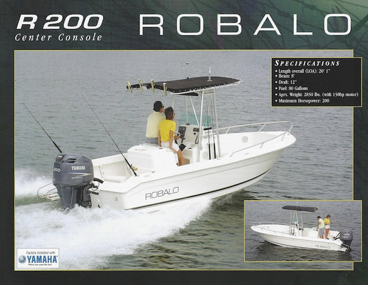 Robalo R200 Center Console Specification Brochure
