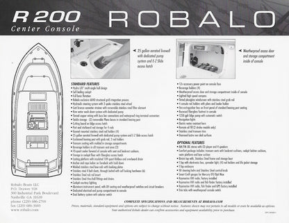 Robalo R200 Center Console Specification Brochure