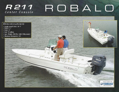 Robalo R211 Center Console Specification Brochure