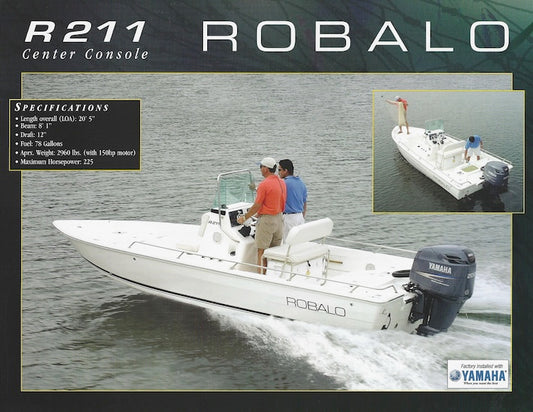 Robalo R211 Center Console Specification Brochure