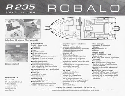 Robalo R235 Walkaround Specification Brochure