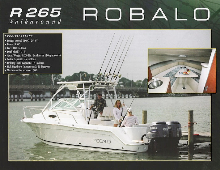 Robalo R265 Walkaround Specification Brochure