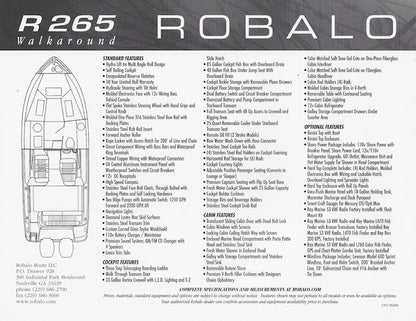 Robalo R265 Walkaround Specification Brochure