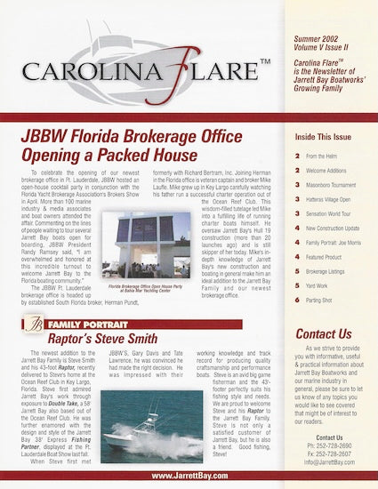 Jarrett Bay Carolina Flare Newsletter - Summer 2002