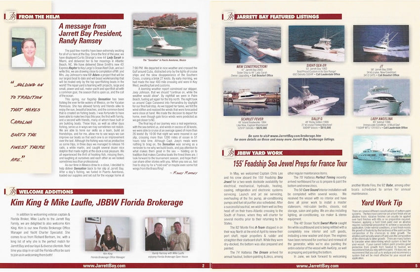 Jarrett Bay Carolina Flare Newsletter - Summer 2002