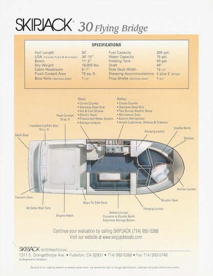 Skipjack 30 Flying Bridge Brochure