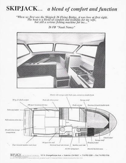 Skipjack 26 Flying Bridge Outboard Brochure
