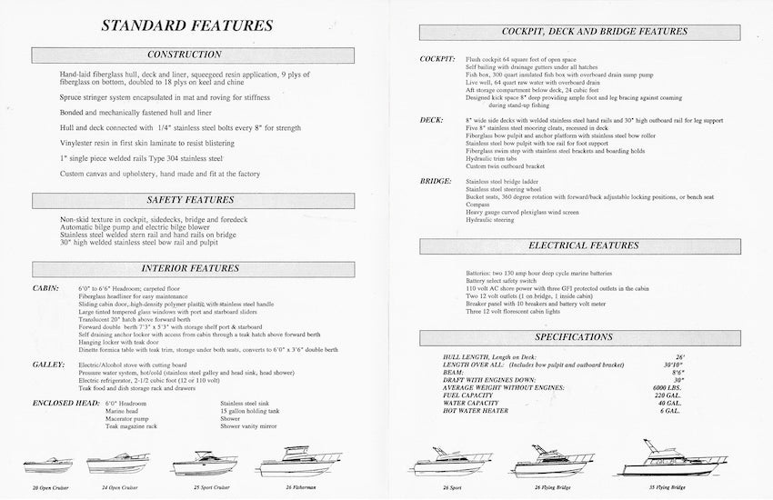 Skipjack 26 Flying Bridge Outboard Brochure