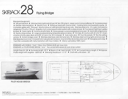 Skipjack 28 Flying Bridge Brochure