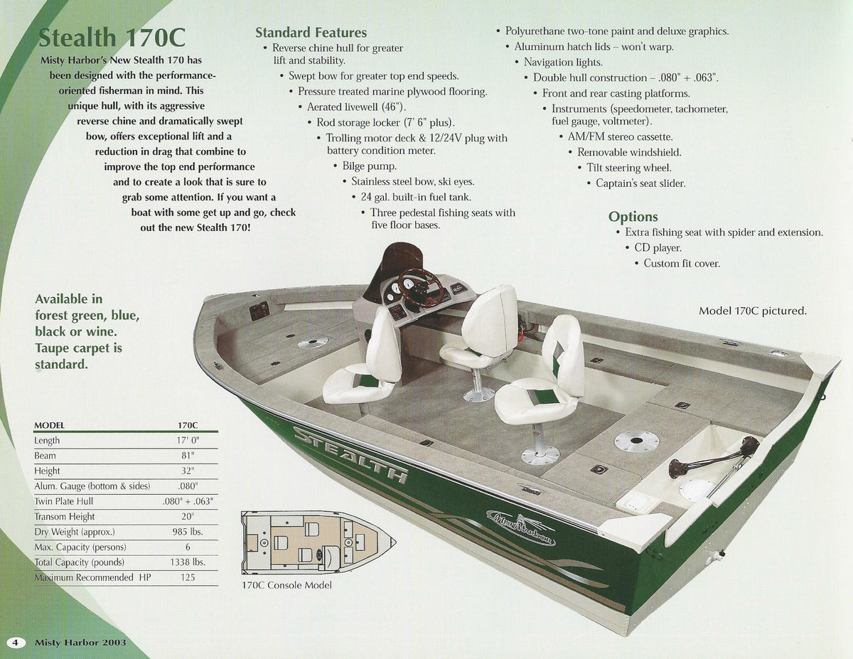 Misty Harbor 2003 Fishing Brochure