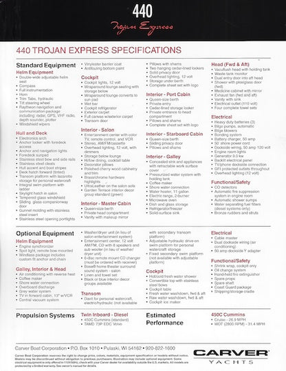 Trojan 440 Specification Brochure