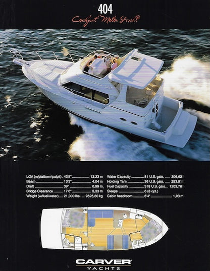 Carver 404 Cockpit Motor Yacht Specification Brochure