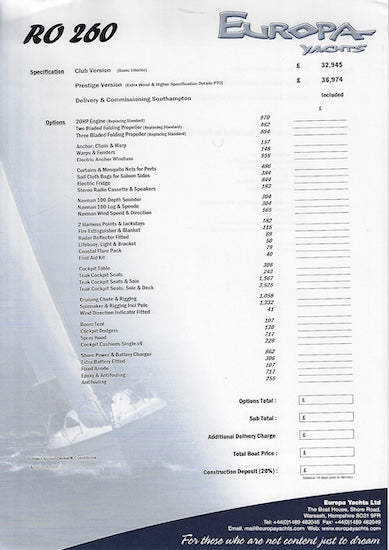 Ronautica RO 260 Brochure