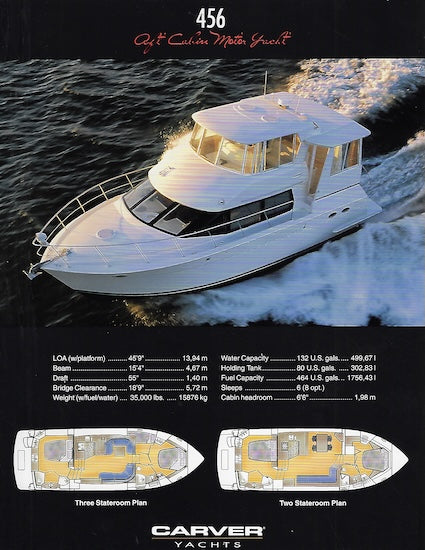 Carver 456 Aft Cabin Motor Yacht Specification Brochure
