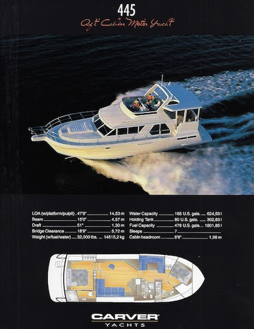Carver 445 Aft Cabin Motor Yacht Specification Brochure