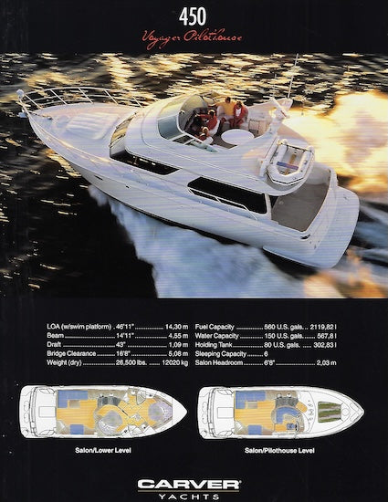 Carver 450 Voyager Pilothouse Specification Brochure