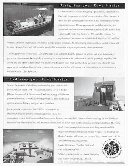 Boston Whaler Dive Master Brochure
