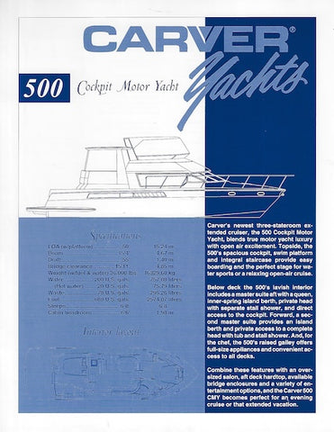 Carver 500 Cockpit Motoryacht Specification Brochure