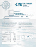 Carver 430 Cockpit Motor Yacht Specification Brochure