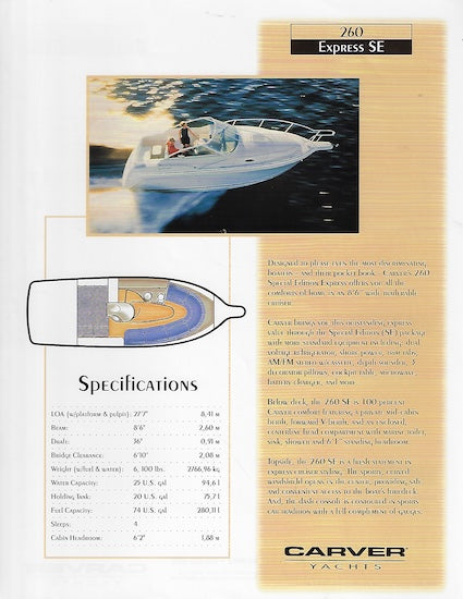 Carver 260 Express Specification Brochure