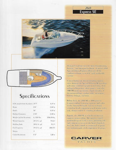 Carver 260 Express Specification Brochure